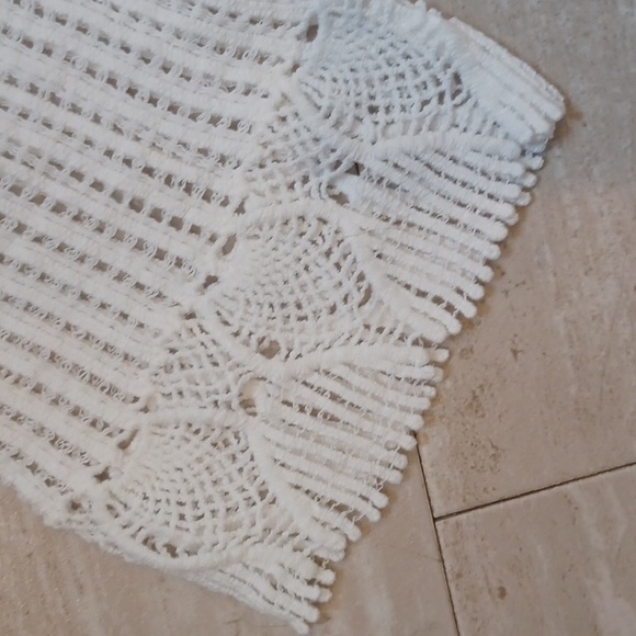 NWT Misia Creamy White Cotton Crochet Knit Unique Cover-Up - Picture 4 of 9
